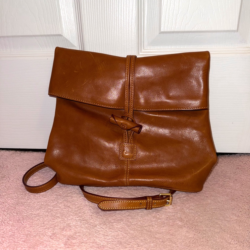 Dooney & Bourke Crossbody Bag In Brown With Red Interior